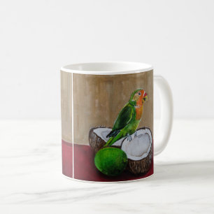 Taza De Café Pintura Fiesta Tropical de Lovebird por Alfred Fox