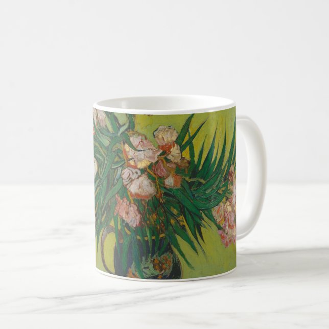 Taza De Café Pintura floral de Vincent Van Gogh Oleander (Anverso derecho)