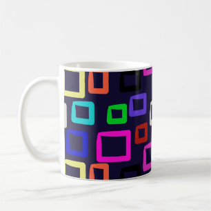 Taza De Café Pintura geométrica cuadrada, gráfico de diseño sin