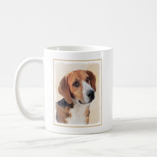 Taza De Café Pintura Harrier - Arte Perro Original Cuto (Izquierda)