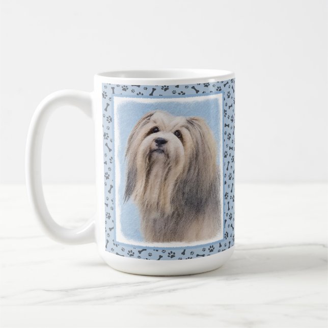 Taza De Café Pintura Havanesa (plateada) - Arte de Perro Origin (Izquierda)