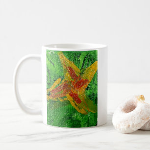 Taza De Café Pintura impresionista de una flor de calabaza