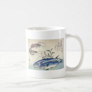 Taza De Café Pintura japonesa de la vida marina circa 1800's