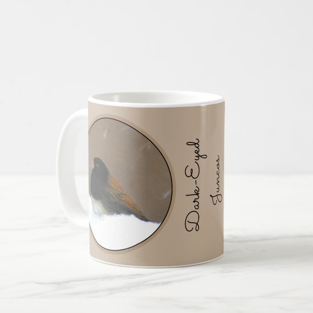 Taza De Café Pintura Junco de Ojos Oscuros - Arte de pájaro ori (Anverso izquierdo)