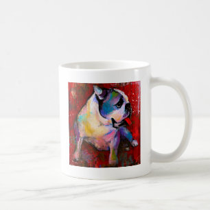 Taza De Café Pintura linda del arte del bulldog del inglés