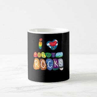 Taza De Café Pintura | Me encanta la pintura de rock divertida 