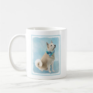 Taza De Café Pintura noruega de Buhund - Arte original de perro