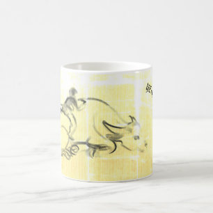 Taza De Café Pintura original de búfalo de agua Ox año WM