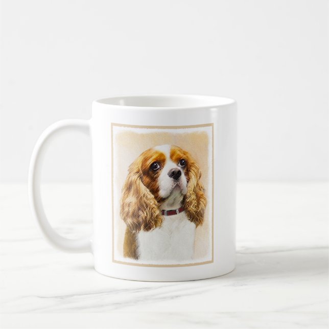 Taza De Café Pintura original de Cavalier King Charles Spaniel (Izquierda)