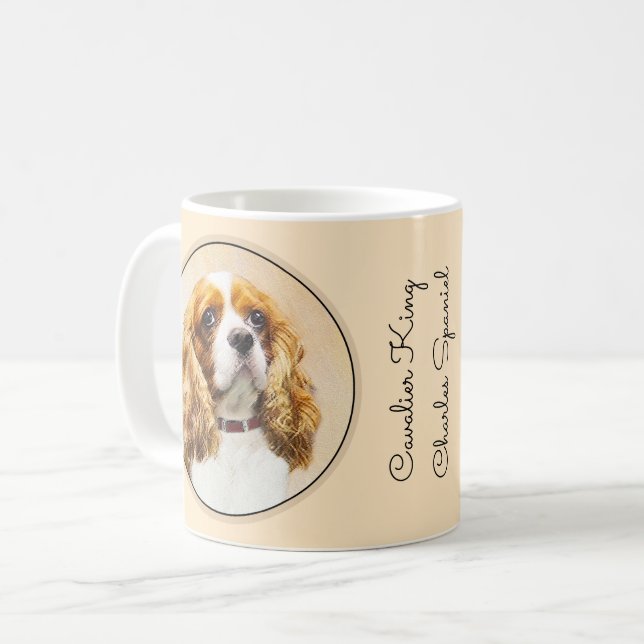Taza De Café Pintura original de Cavalier King Charles Spaniel (Anverso izquierdo)