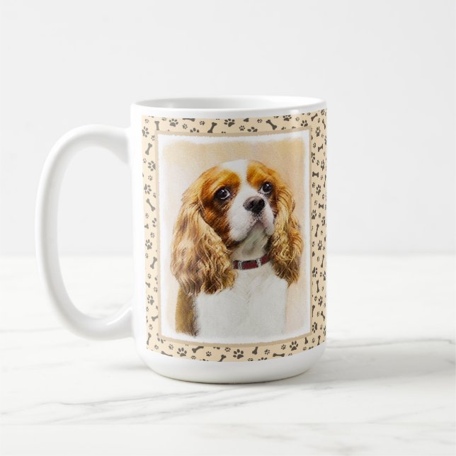 Taza De Café Pintura original de Cavalier King Charles Spaniel (Izquierda)