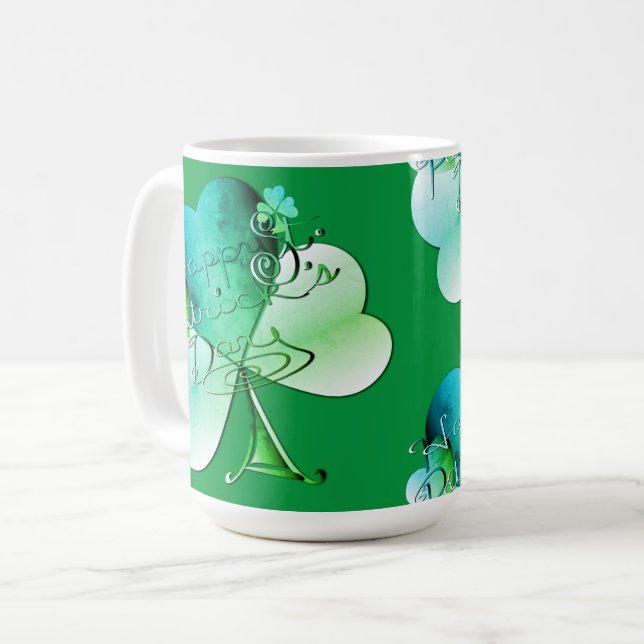 Taza De Café Pintura original de "Happy St. Patrick's Day" (Anverso izquierdo)