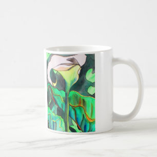 Taza De Café Pintura original de la acuarela de Arum Lily
