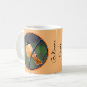 Taza De Café Pintura Oriole - Arte original de aves