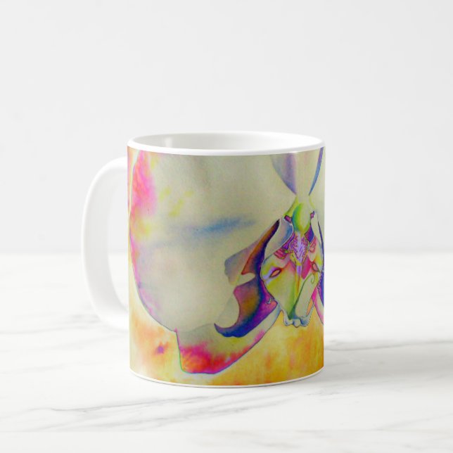 Taza De Café Pintura orquídea abstracta románica (Anverso izquierdo)