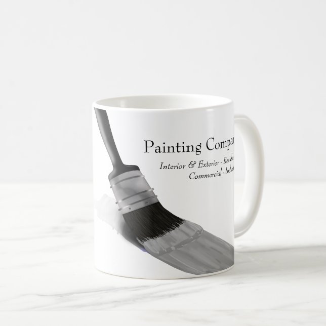 Taza De Café Pintura Painter Service Company Brush Gray (Anverso derecho)