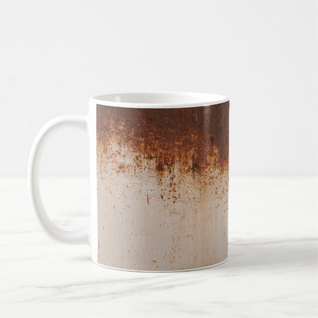 Taza De Café Pintura pelada, textura de pared oxidada. (Izquierda)