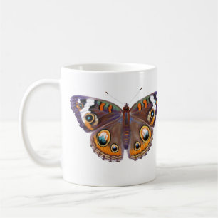 Taza De Café Pintura realista de la mariposa común del castañ