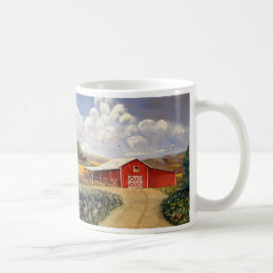 Taza De Café Pintura roja del Bello Artes de la granja de