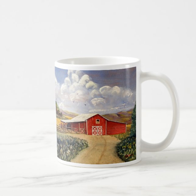 Taza De Café Pintura roja del Bello Artes de la granja de (Derecha)