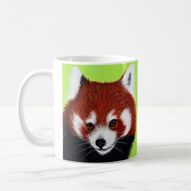 Taza De Café Pintura roja panda (Izquierda)