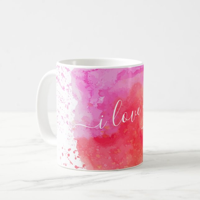 Taza De Café Pintura rosa moderna (Anverso izquierdo)