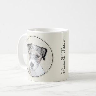 Taza De Café Pintura Rusell Terrier - Arte Perro Original