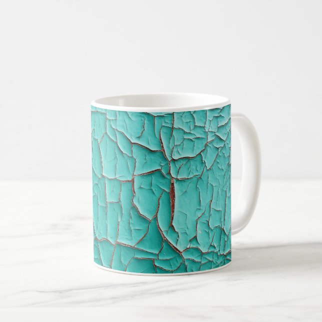 Taza De Café Pintura rústica de descascarillado verde azulado d (Anverso derecho)