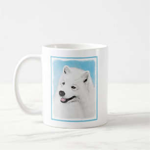 Taza De Café Pintura samoyada - Arte de perro original curado