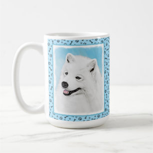 Taza De Café Pintura Samoyed - Arte Perro Original Cuto