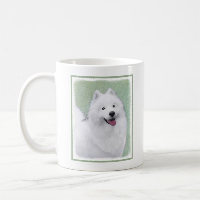Taza De Café Pintura Samoyed - Arte Perro Original Cuto (Izquierda)