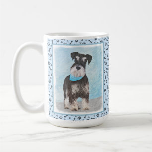 Taza De Café Pintura Schnauzer (en miniatura) - Perro original 