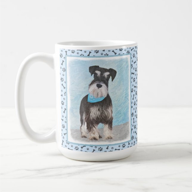 Taza De Café Pintura Schnauzer (en miniatura) - Perro original  (Izquierda)