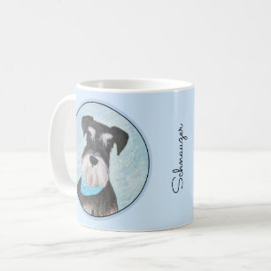 Taza De Café Pintura Schnauzer (en miniatura) - Perro original 