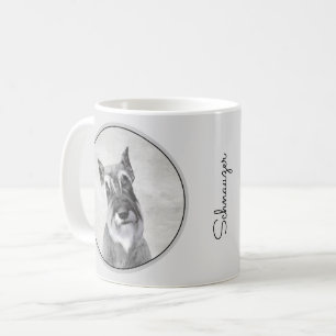 Taza De Café Pintura Schnauzer (gigante) - Arte de perros