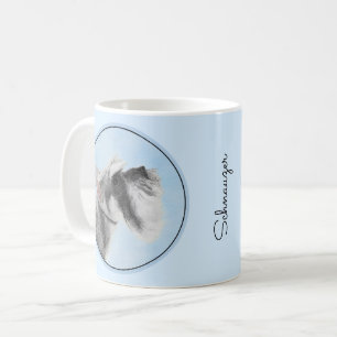 Taza De Café Pintura Schnauzer (gigante, estándar) - Arte de pe