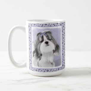 Taza De Café Pintura Shih Tzu - Arte Perro Original.