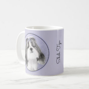 Taza De Café Pintura Shih Tzu - Arte Perro Original.