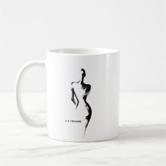 Taza De Café Pintura simple gouache La Femme 01 cartel