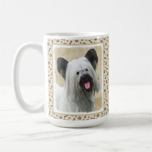 Taza De Café Pintura Skye Terrier - Arte Perro Original.