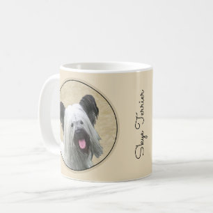 Taza De Café Pintura Skye Terrier - Arte Perro Original.
