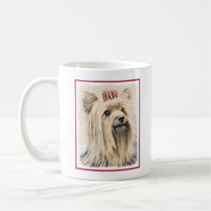 Taza De Café Pintura Terrier de Yorkshire - Arte Perro Original
