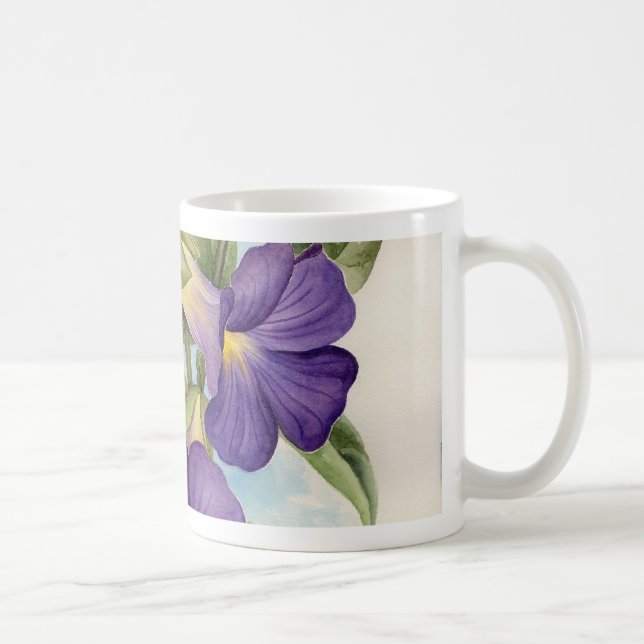 Taza De Café Pintura tropical púrpura de la flor - multi (Derecha)