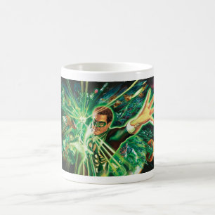 Taza De Café Pintura verde de la linterna