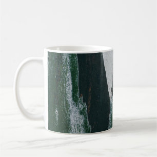 Taza De Café pintura verde, negra y beige