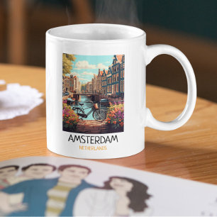 Taza De Café Pintura vintage de Ámsterdam Países Bajos