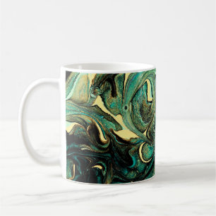 Taza De Café Pinturas acrílicas Aquamarinas: fondo abstracto.