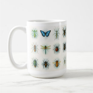 Taza De Café Pinturas de acuarela de colección de insectos arte