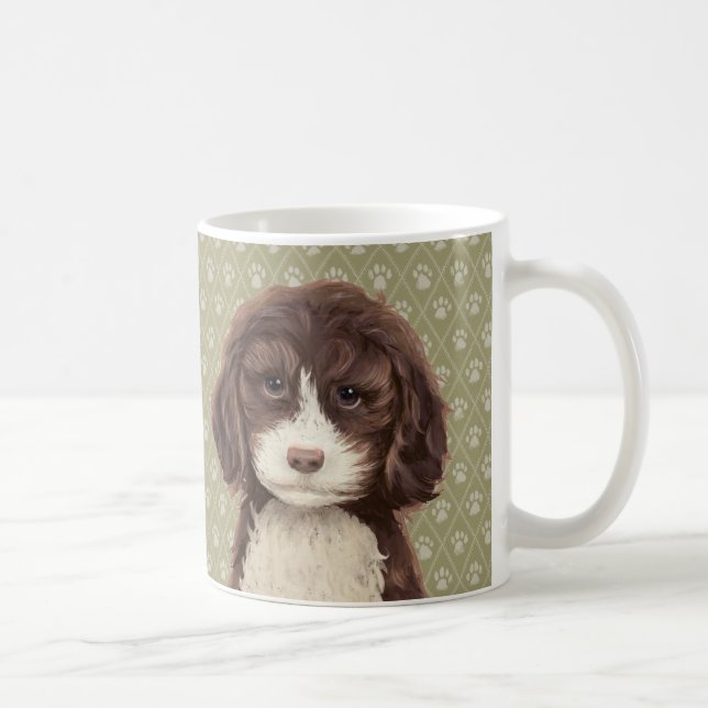 Taza De Café Pinturas de perro de labaradoodle / Amor de laberi (Derecha)