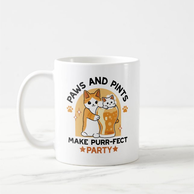 Taza De Café Pinturas y pinturas de Fiesta para gatos de Oktobe (Izquierda)